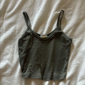 Women's Olive Green Ribbed Tank Top